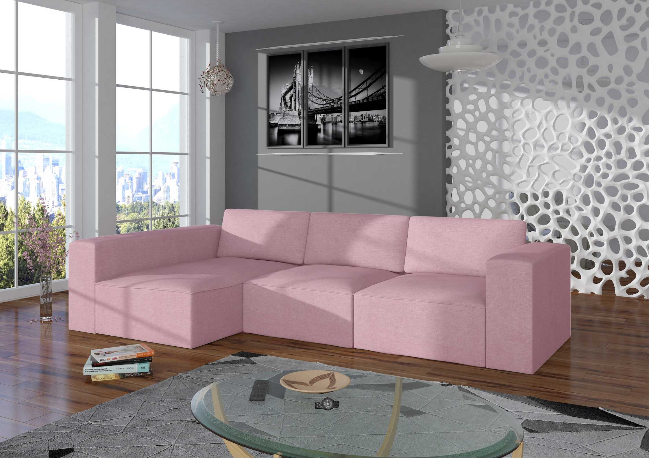 Modułowy narożniki w kolorze różowym